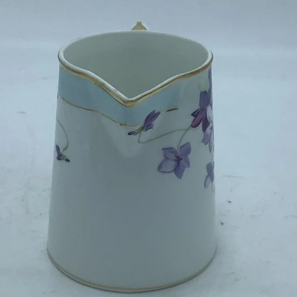 Antique Hand Painted Nippon Violets Creamer Pitcher - Picture 5 of 8